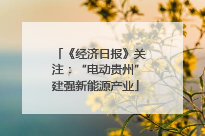 《经济日报》关注：“电动贵州”建强新能源产业