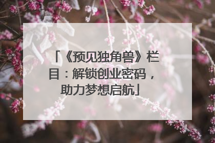《预见独角兽》栏目：解锁创业密码，助力梦想启航