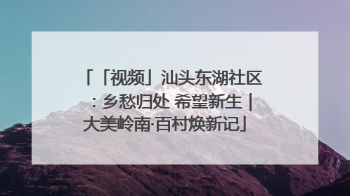 「视频」汕头东湖社区：乡愁归处 希望新生｜大美岭南·百村焕新记