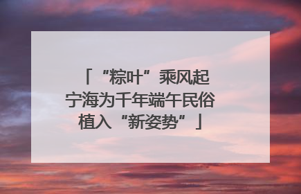“粽叶”乘风起 宁海为千年端午民俗植入“新姿势”