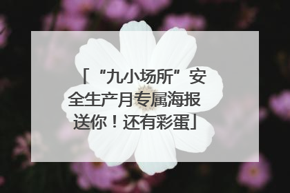 “九小场所”安全生产月专属海报送你！还有彩蛋