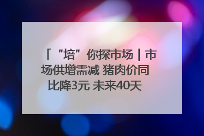 “培”你探市场｜市场供增需减 猪肉价同比降3元 未来40天便宜猪肉敞开吃