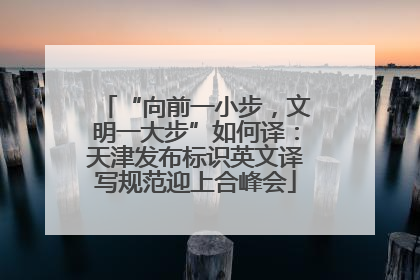 “向前一小步，文明一大步”如何译：天津发布标识英文译写规范迎上合峰会