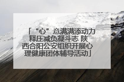 “心”意满满添动力 释压减负凝斗志 陕西合阳公安组织开展心理健康团体辅导活动