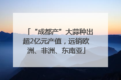“成都产”大蒜种出超2亿元产值，远销欧洲、非洲、东南亚