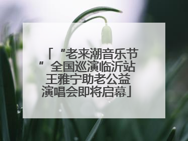 “老来潮音乐节”全国巡演临沂站 王雅宁助老公益演唱会即将启幕