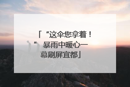 “这伞您拿着！” 暴雨中暖心一幕刷屏宜都