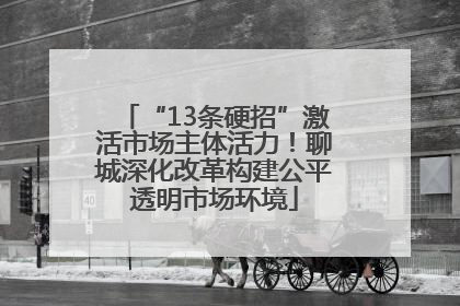 “13条硬招”激活市场主体活力！聊城深化改革构建公平透明市场环境