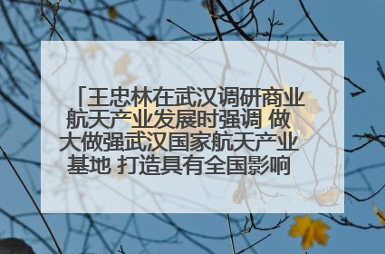 王忠林在武汉调研商业航天产业发展时强调 做大做强武汉国家航天产业基地 打造具有全国影响力的“中国星谷”