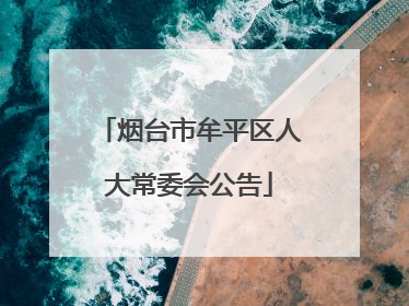 烟台市牟平区人大常委会公告
