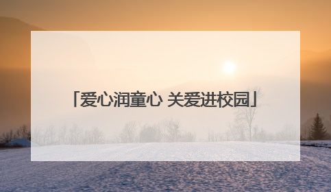爱心润童心 关爱进校园
