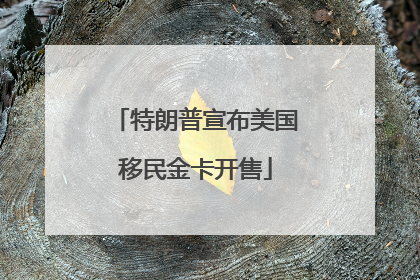 特朗普宣布美国移民金卡开售