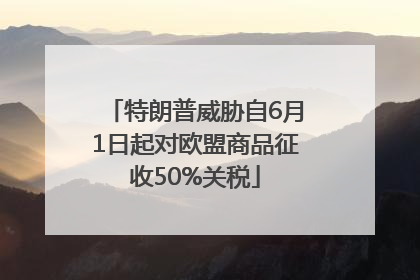 特朗普威胁自6月1日起对欧盟商品征收50%关税