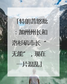 特朗普怒批：加州州长和洛杉矶市长“无能”，现在一片混乱