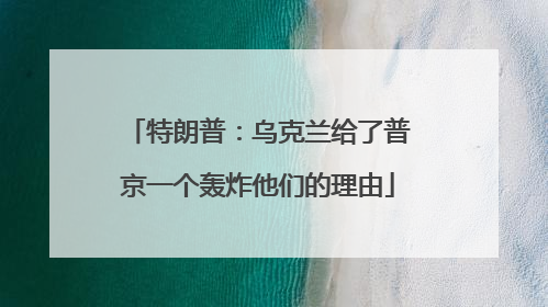 特朗普:乌克兰给了普京一个轰炸他们的理由