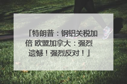 特朗普：钢铝关税加倍 欧盟加拿大：强烈遗憾！强烈反对！