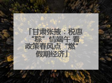 甘肃张掖：税惠“粽”情端午 看政策春风点“燃”假期经济