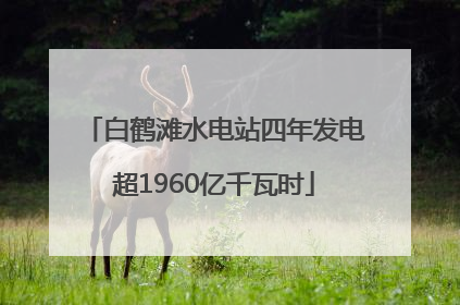 白鹤滩水电站四年发电超1960亿千瓦时
