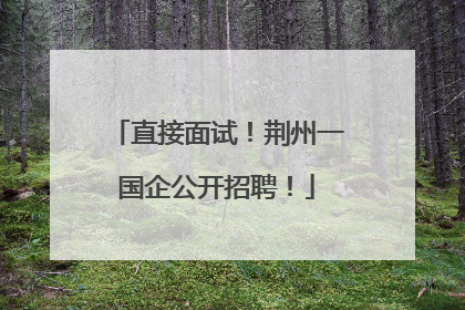 直接面试！荆州一国企公开招聘！