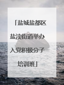 盐城盐都区盐渎街道举办入党积极分子培训班