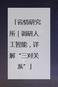 省情研究所｜调研人工智能，详解“三对关系”