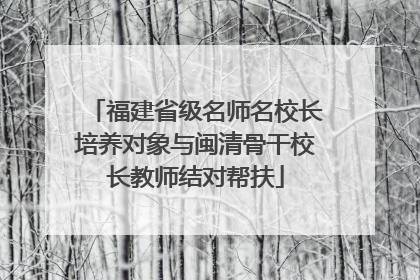 福建省级名师名校长培养对象与闽清骨干校长教师结对帮扶