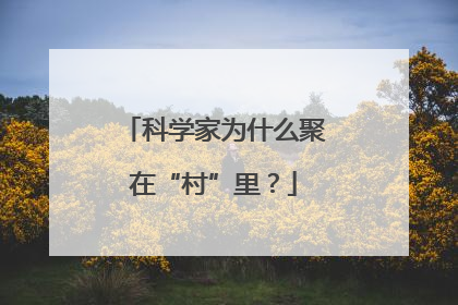 科学家为什么聚在“村”里？