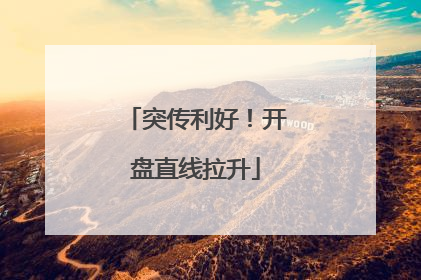 突传利好！开盘直线拉升