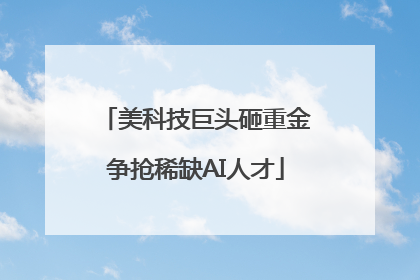 美科技巨头砸重金争抢稀缺AI人才