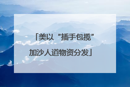 美以“插手包揽”加沙人道物资分发