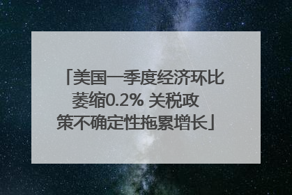 美国一季度经济环比萎缩0.2% 关税政策不确定性拖累增长