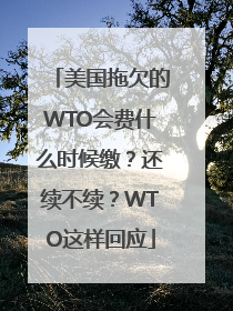 美国拖欠的WTO会费什么时候缴？还续不续？WTO这样回应