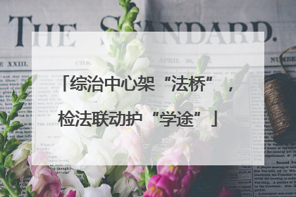 综治中心架“法桥”，检法联动护“学途”