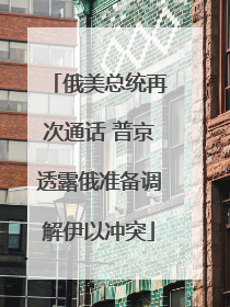 俄美总统再次通话 普京透露俄准备调解伊以冲突