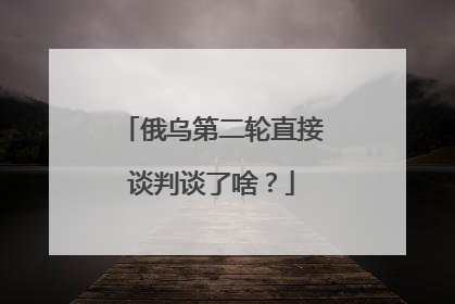 俄乌第二轮直接谈判谈了啥？