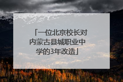 一位北京校长对内蒙古县城职业中学的3年改造