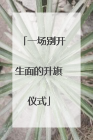 一场别开生面的升旗仪式