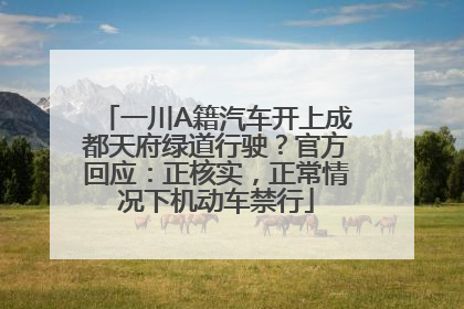 一川A籍汽车开上成都天府绿道行驶？官方回应：正核实，正常情况下机动车禁行