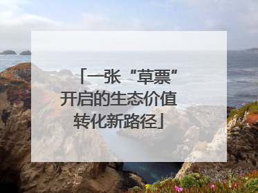 一张“草票”开启的生态价值转化新路径