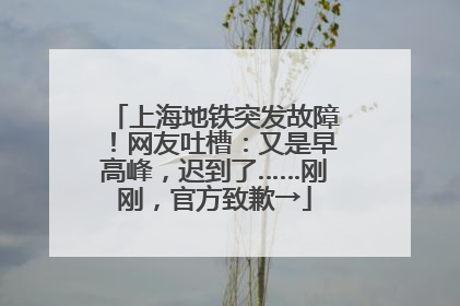 上海地铁突发故障！网友吐槽：又是早高峰，迟到了……刚刚，官方致歉→