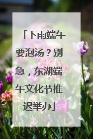 下雨端午要泡汤？别急，东湖端午文化节推迟举办