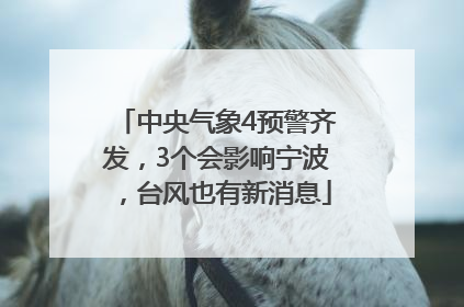 中央气象4预警齐发，3个会影响宁波，台风也有新消息