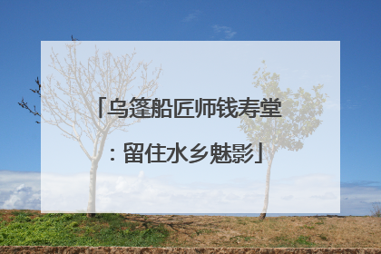 乌篷船匠师钱寿堂：留住水乡魅影
