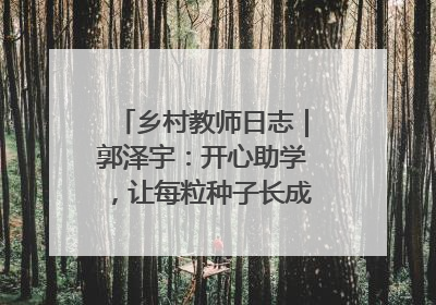 乡村教师日志｜郭泽宇：开心助学，让每粒种子长成最好模样