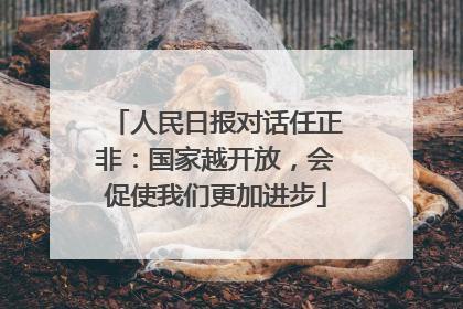 人民日报对话任正非：国家越开放，会促使我们更加进步