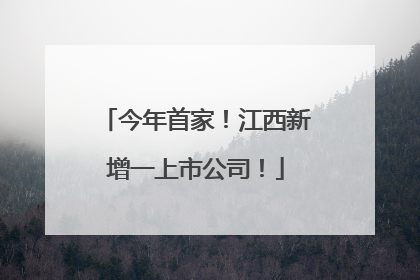 今年首家！江西新增一上市公司！