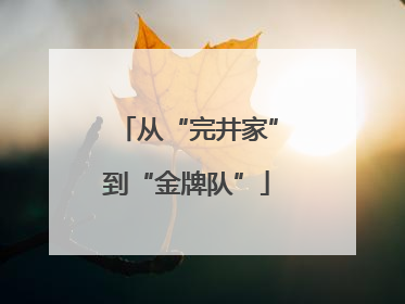 从“完井家”到“金牌队”
