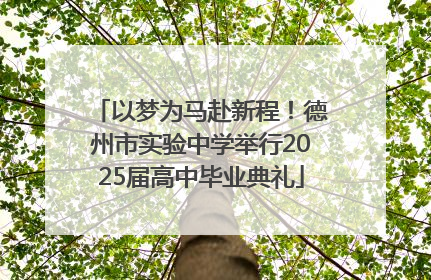 以梦为马赴新程！德州市实验中学举行2025届高中毕业典礼