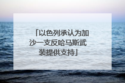 以色列承认为加沙一支反哈马斯武装提供支持