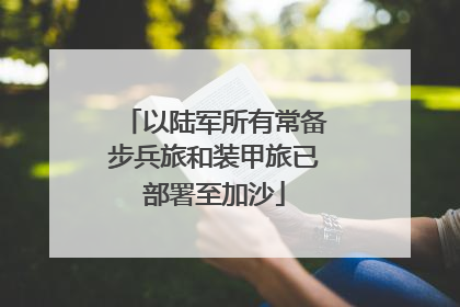 以陆军所有常备步兵旅和装甲旅已部署至加沙